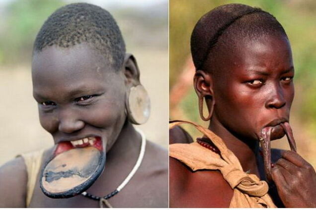 Жестокие каноны женской красоты в африканском племени мурси