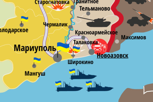 Террористы обстреляли Широкино из 120-мм минометов: карта АТО