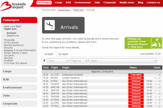 Бельгия закрыла свое воздушное пространство. Авиарейсы отменены