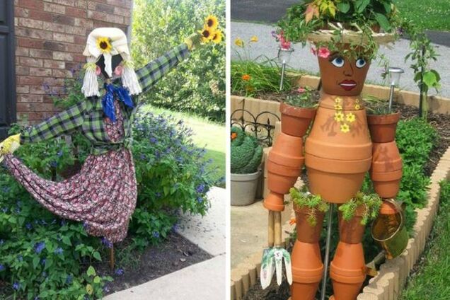 Огородное пугало как предмет декора: самые яркие идеи для дачи