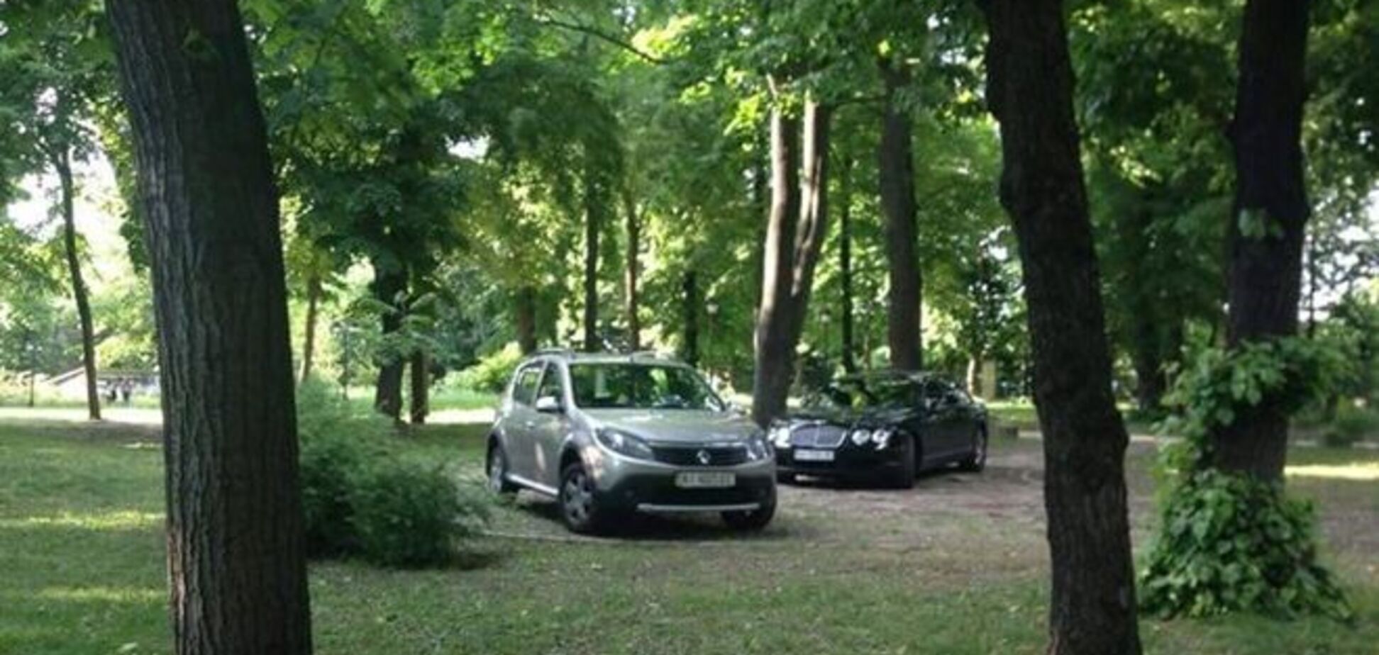 В парке возле Рады обнаружили 'героев парковки': фотофакт