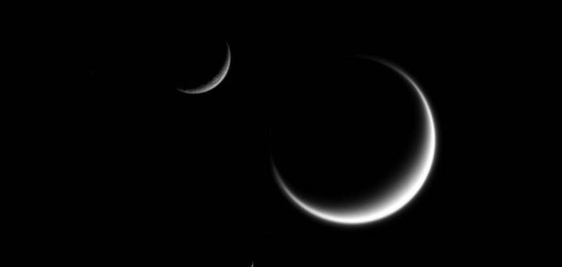 NASA получило уникальное фото трех лун Сатурна