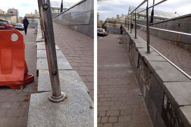 На Майдане в Киеве 'покоробило' ограждение: фотофакт