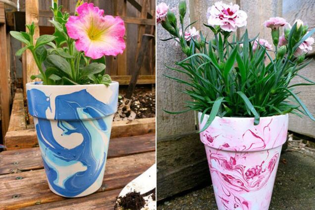 Как украсить цветочные вазоны: потрясающая роспись лаком для ногтей