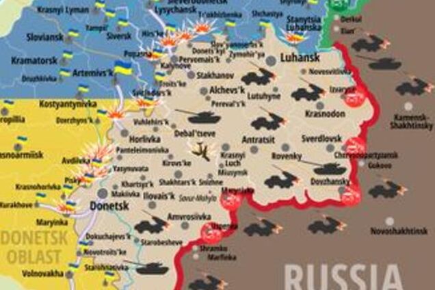 Терористи застосували 152-мм артилерію: карта АТО