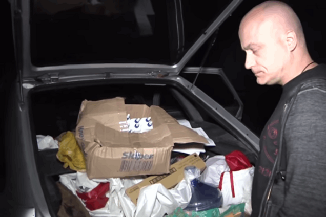 В Чернигове задержали авто штаба Березенко с 'чернухой' на Корбана: видеофакт