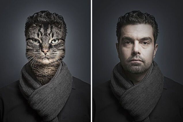Люди-коти. Фотограф поставив поруч тварин та їхніх господарів