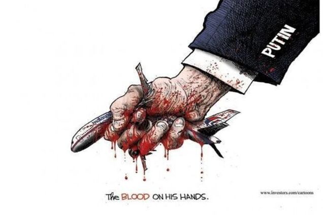 'Putin kills': карикатуры мировых СМИ на виновника крушения Boeing-777