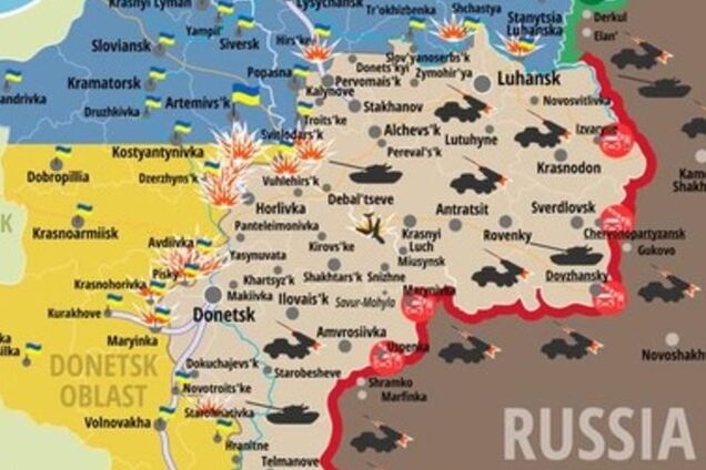 Терористи концентрують сили на ключових ділянках фронту: карта АТО