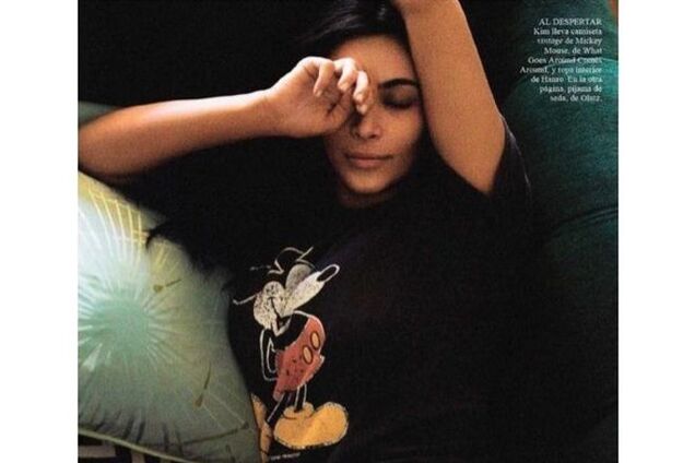 Домашняя Ким: Кардашьян позировала для Vogue без макияжа и в пижаме