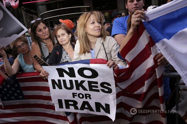 Против ядерной сделки: тысячи жителей Нью-Йорка вышли на улицы с требованием 'Обама, будь мужиком'