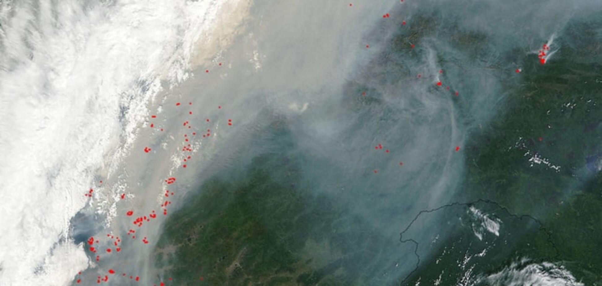 NASA опублікувало шокуюче фото лісової пожежі в Сибіру