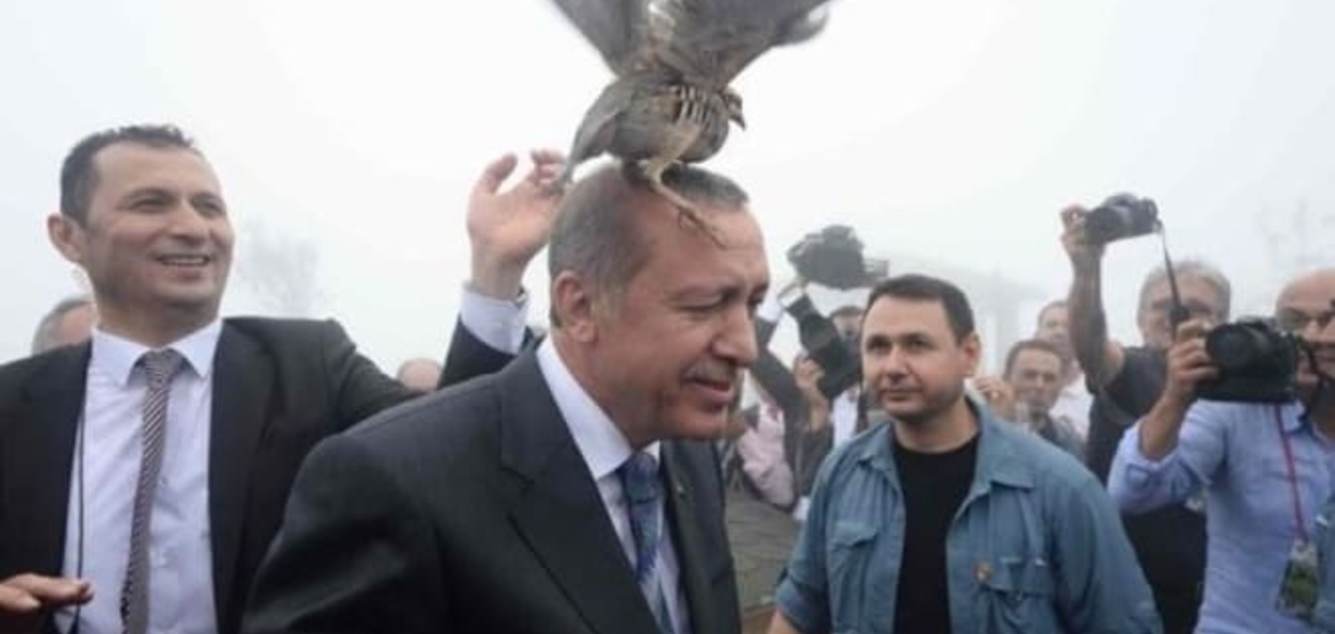 Президента Турции атаковала куропатка: фотофакт