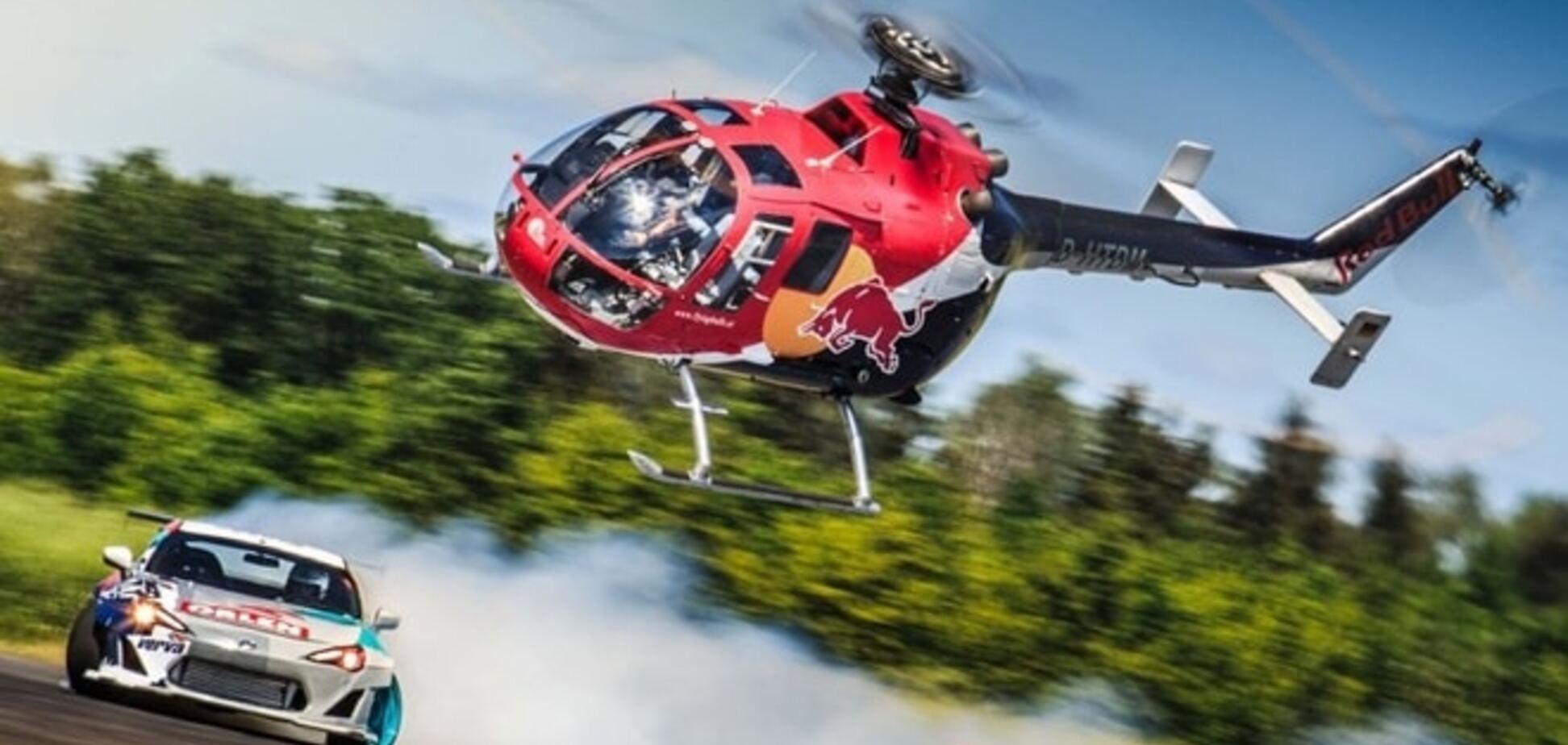 Суперкар против вертолета: видео безумной дуэли