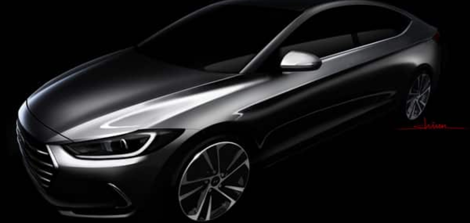 Hyundai показал первый рисунок новой Elantra