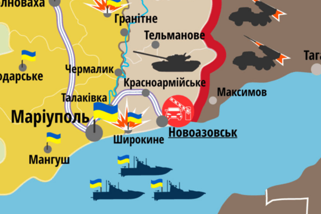 Под Мариуполем оккупанты компенсировали свою трусость 'Градами': карта АТО