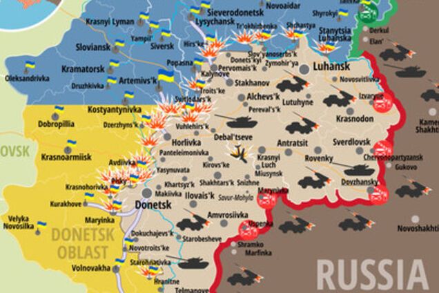 Террористы ведут огонь под Донецком круглосуточно: карта АТО