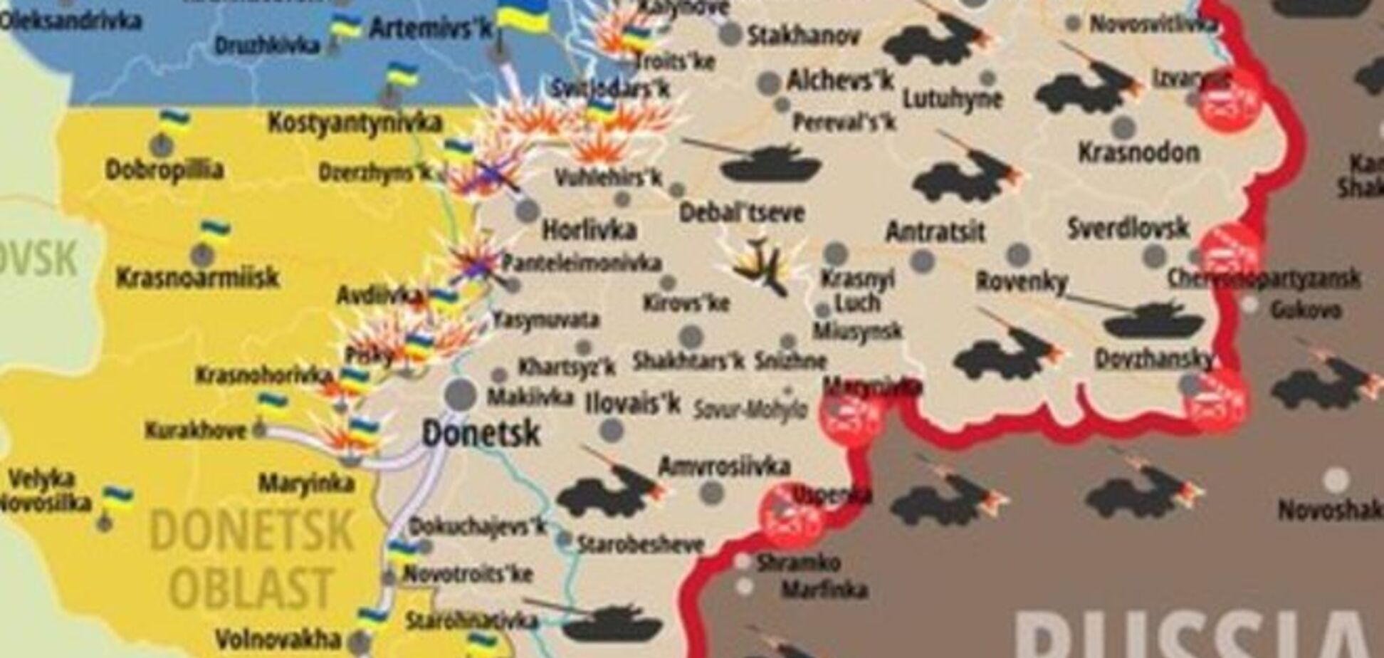 Силовики отбили несколько атак ДРГ террористов: карта АТО