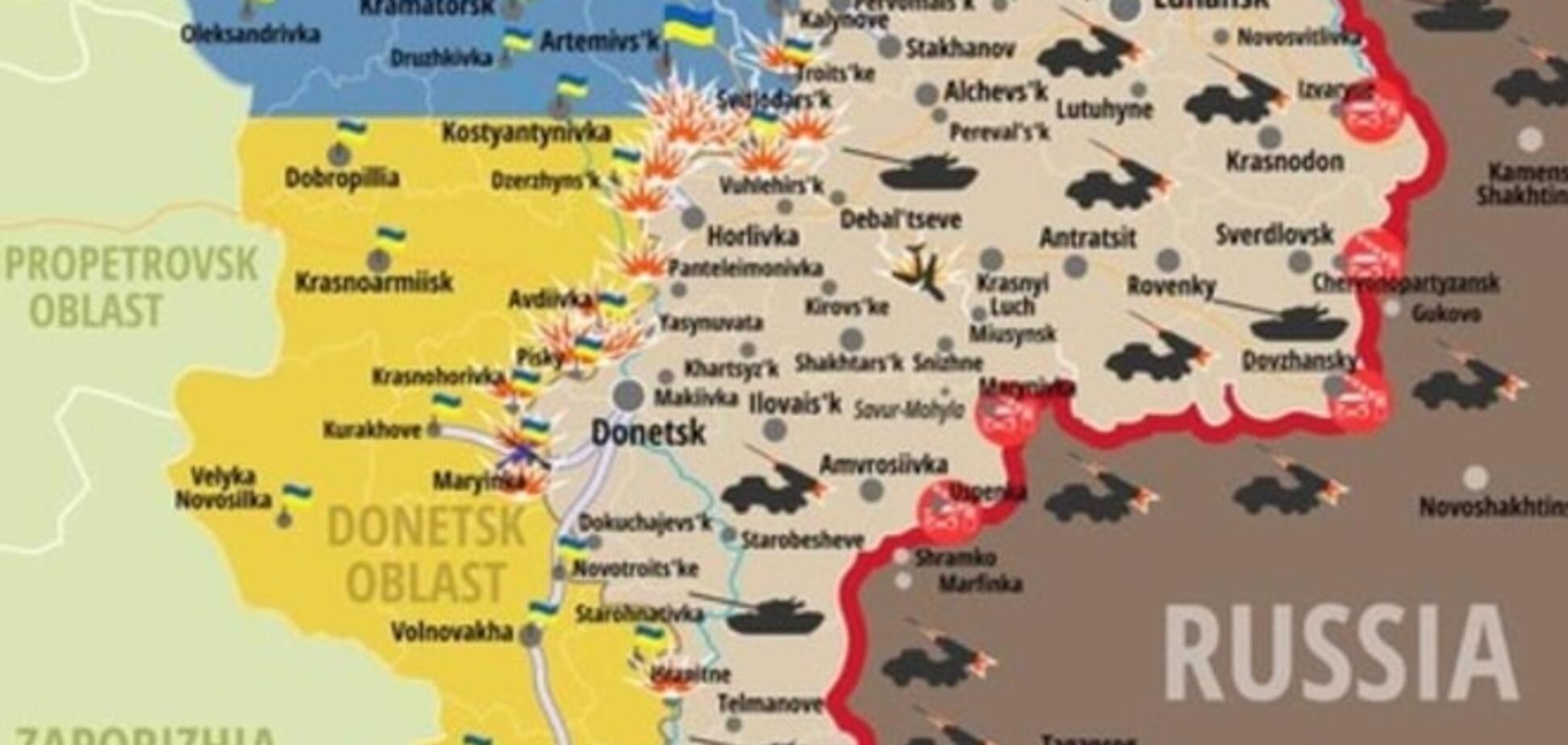 5 военнослужащих погибли, 6 – получили ранения: карта АТО