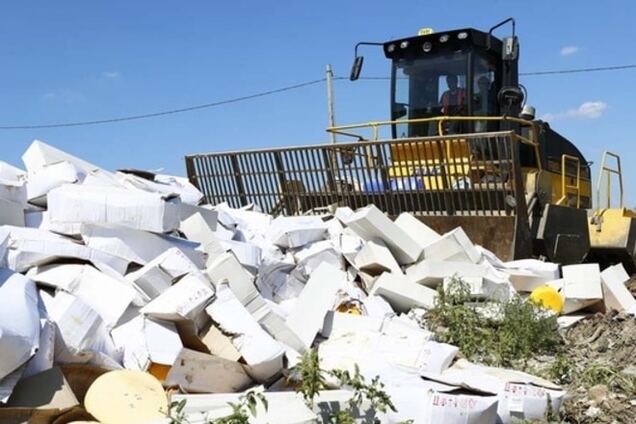 Уничтожение бульдозерами санкционного сыра в России: опубликовано видео