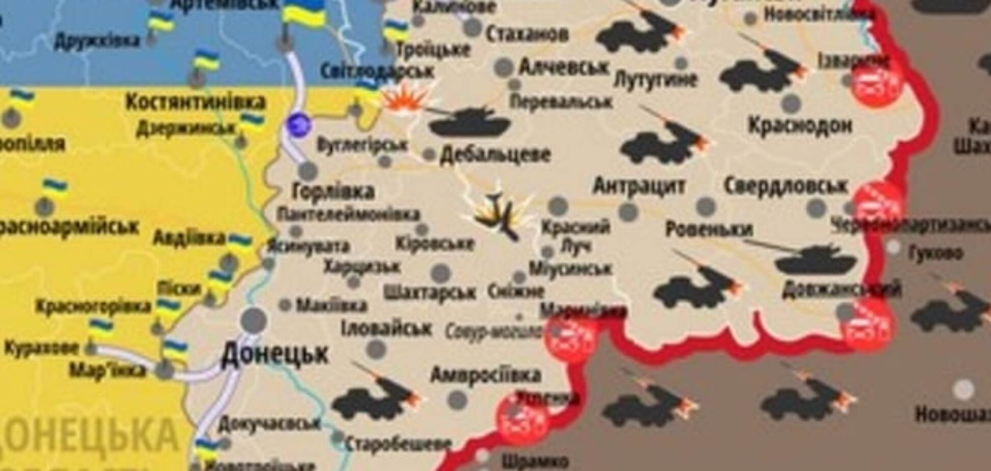 За сутки на Донбассе украинцы обошлись без потерь: опубликована карта АТО