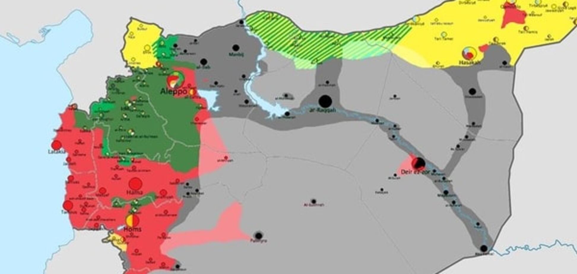 Хто і де закріпився в Сирії: опублікована карта конфлікту