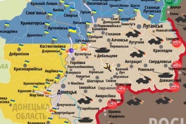 В СНБО рассказали о горячих участках на Донбассе: опубликована карта АТО