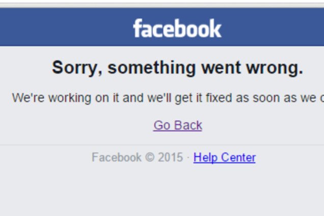 Что-то пошло не так: Facebook снова упал