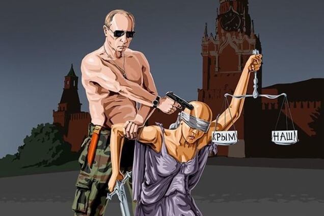 Художник показал, как Путин убивает правосудие в России: фотофакт