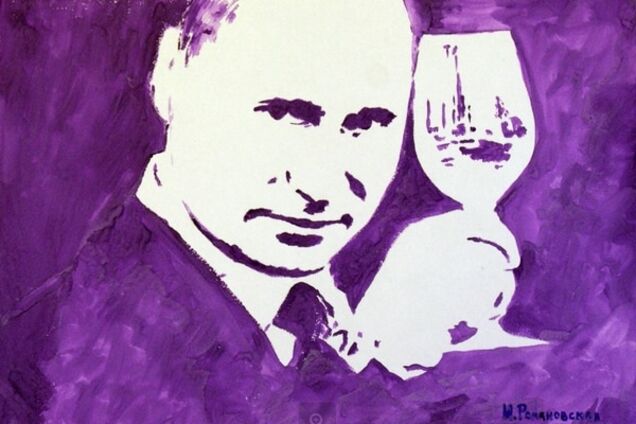 В России художница написала портрет Путина обнаженной грудью: фотофакт