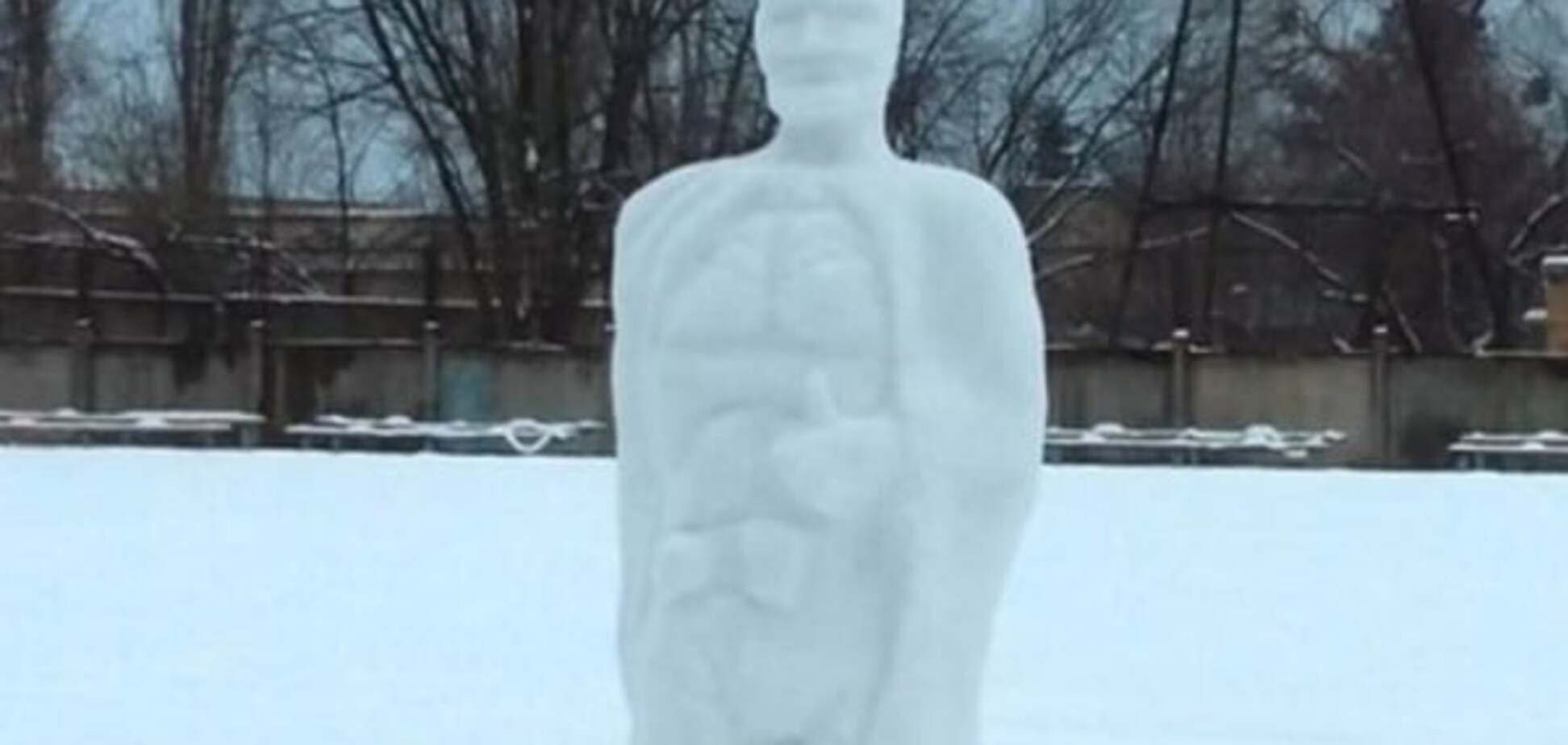 В Киеве появился снежный Бэтмен: фотофакт