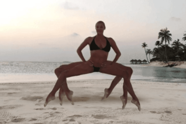 Человеческая многоножка: пользователи сети высмеяли шпагат Волочковой