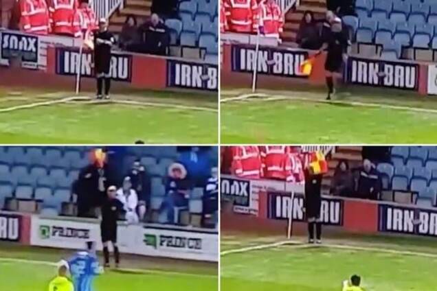 Что он делает? Необычный футбольный рефери стал загадкой для болельщиков: курьезное видео