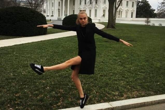 Экскурсия в Белый дом: модель Кара Делевинь спародировала Линкольна