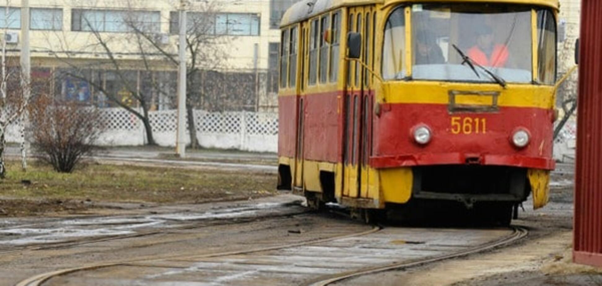 В Киеве утром произошел трамвайный коллапс