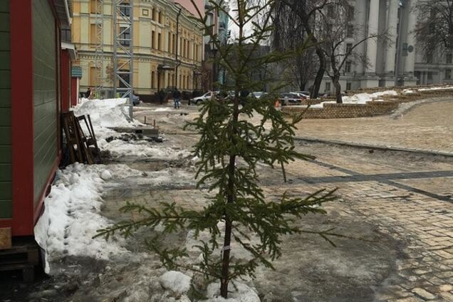 В центре Киева после празднования Нового года остались кучи мусора: фотофакт
