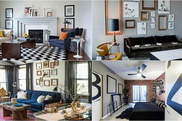 Как освежить интерьер: 17 вариантов украшения стен рамками