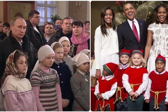 Унылый Путин VS озорной Обама: в соцсетях сравнили Рождество двух президентов