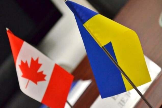 Флаги Канады и Украины