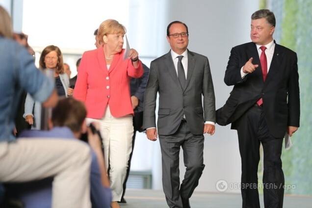 Ангела Меркель, Франсуа Олланд, Петр Порошенко