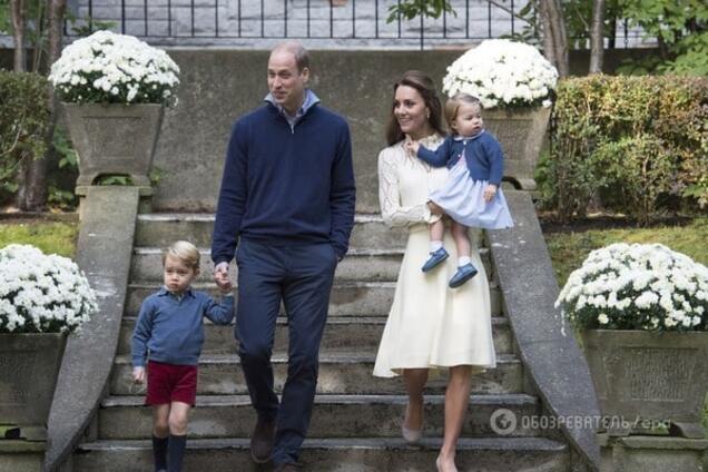Кейт Миддлтон и принц Уильям с детьми