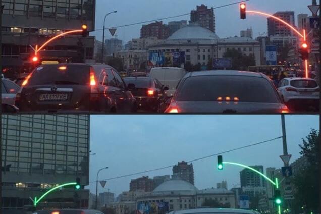 Экспериментальный светофор в Киеве