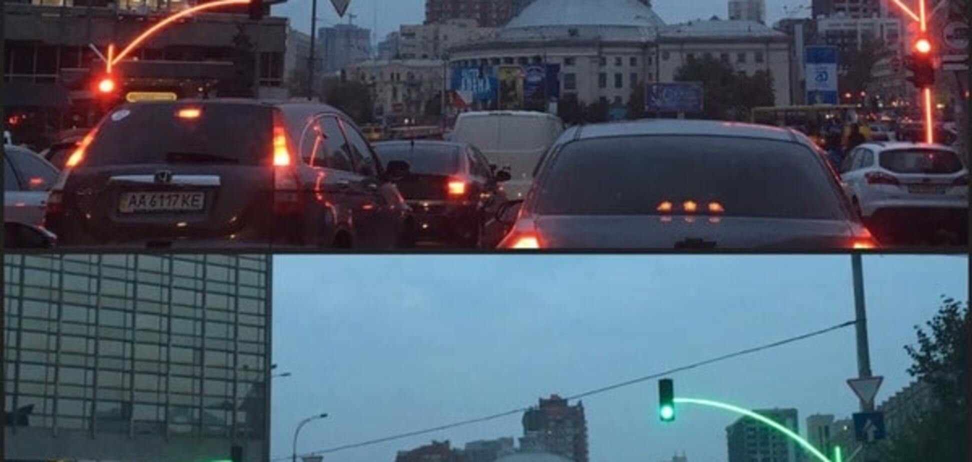 Экспериментальный светофор в Киеве
