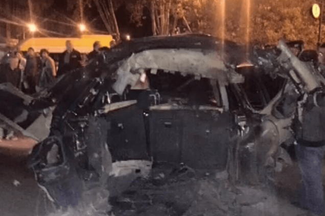 Взорванное авто Гиви Таргамадзе