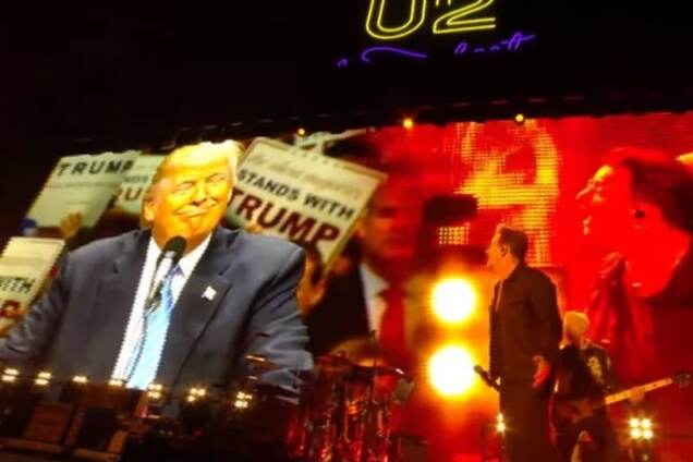 'Ты уволен, кандидат!' U2 ярко потроллили Трампа во время концерта