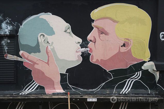 Граффити Путин и Трамп