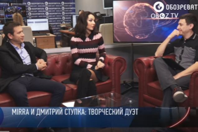 Дмитрий Ступка и певица MIRRA в студии \'Обоз-ТВ\'