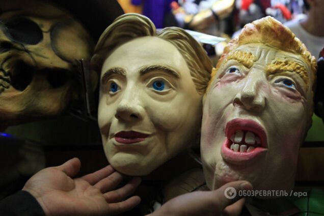 Маски Клінтон і Трампа