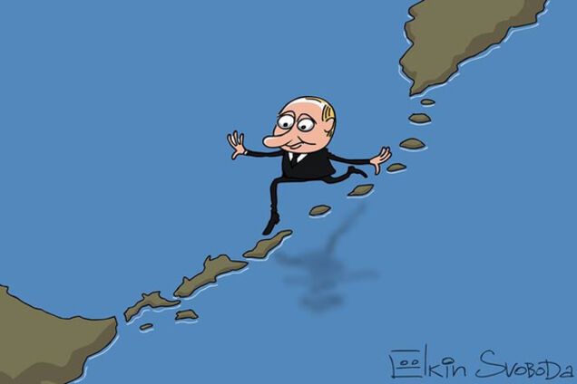 \'Курильский канатоходец\': карикатурист высмеял визит Путина в Японию