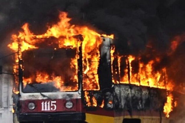 В Днепре горел трамвай